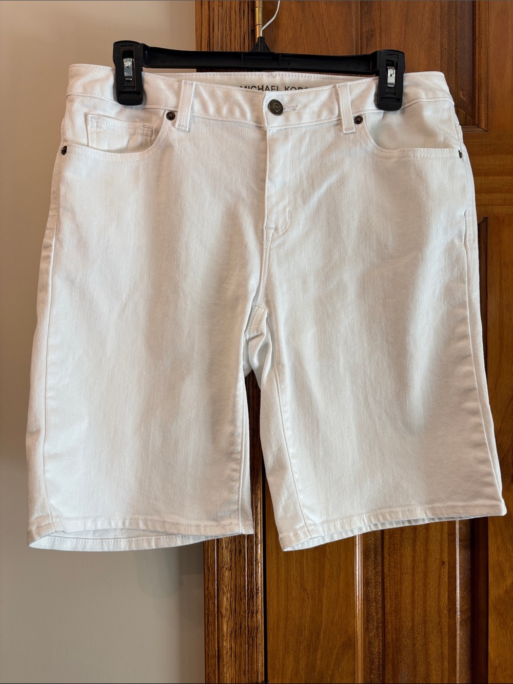Michael Kors White Denim Bermuda Shorts